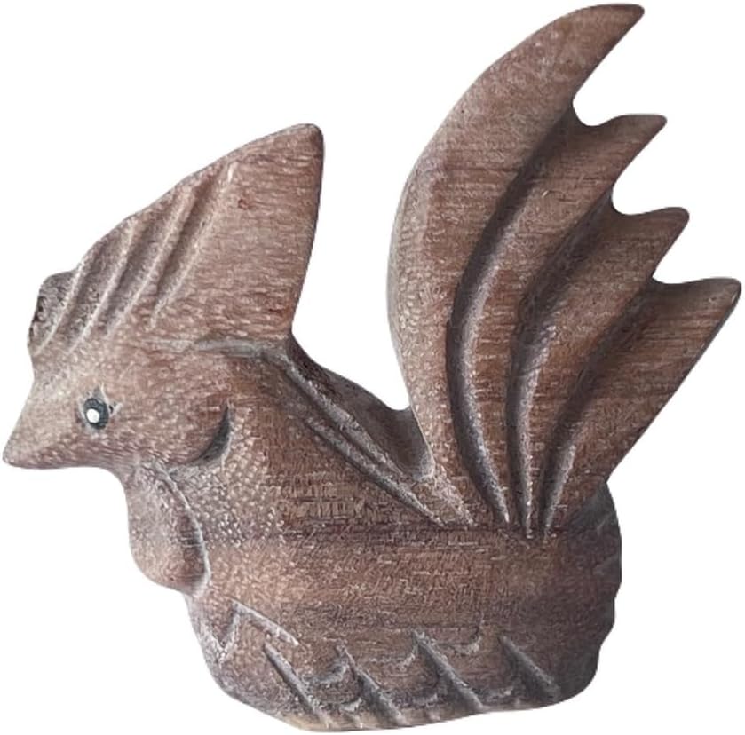 Lovely Wooden Hand Carved Wooden Animal Statue, Boho Decor Sculpture Art Decorative Rustic Home Decor Accent Handmade Handcrafted Decoration (Rooster)