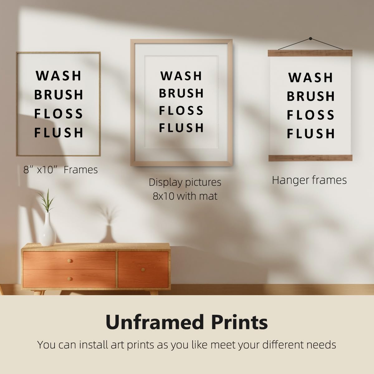 ETVISO Funny Bathroom Decor Wall Art Set of 4, Funny Crossword Puzzle Wall Art, Funny Forget Your Phone Sign, Bathroom Word Search Wall Decor, 8x10 (Unframed)