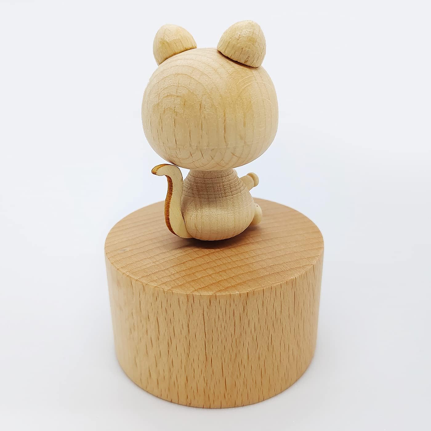 Cute Kitten Mini Music Box, Little Cat Animals Wooden Mechanical Music Box, The Music Box Gift That Sings Castle in The Sky, Best Gift for Boy Girl Kids Singing Music Gift Box