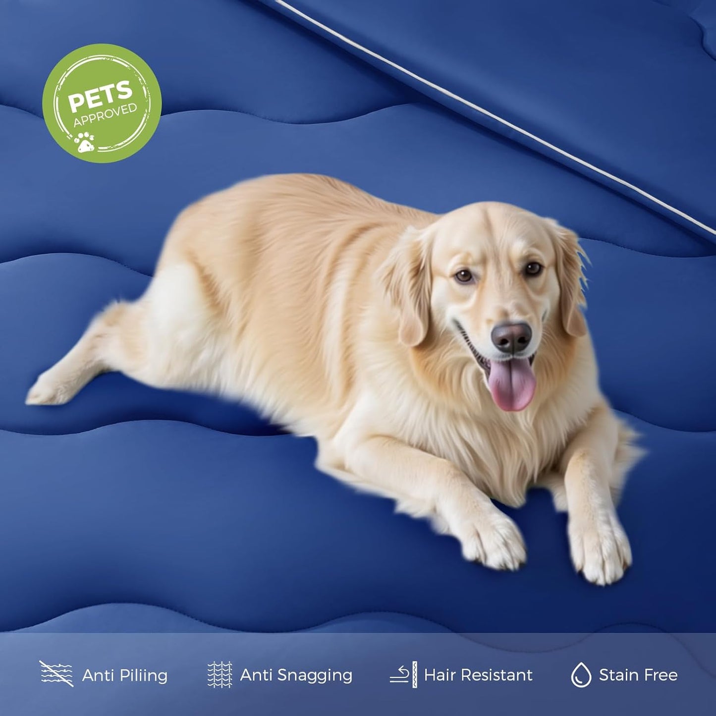 EASELAND All Season Cooling Comforter Queen, Cold Touch Fabric Absorbs Body Heat, 300GSM Super Soft, Cooling Blanket for Night Sweats Hot Sleeper (Navy Blue-All Season, Queen(90"x90"))