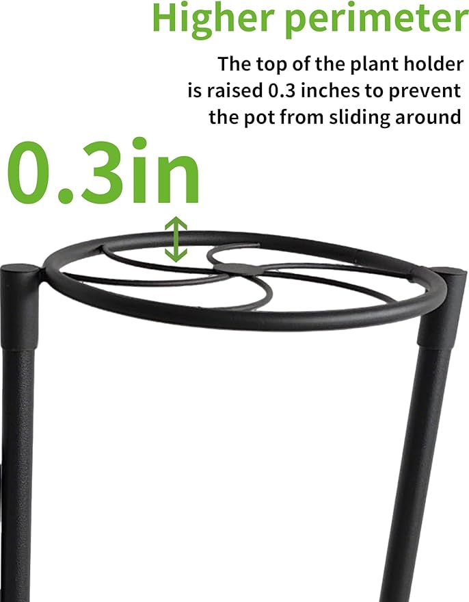 Outdoor Plant Stands for Patio Corner Tall Plant Stand Indoor Metal Flower Pot Stands for Multiple Plants 6 Tier Heavy Duty Shelf Black Kite