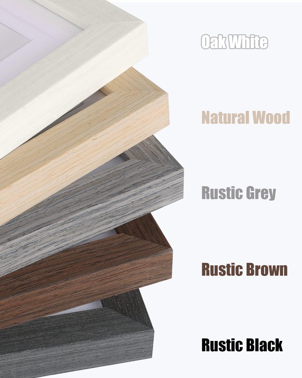 Egofine 4x6 Picture Frames Set of 4, Made of Solid Wood Covered by Plexiglass 3.5x5 with Mat or 4x6 without Mat, for Table Top Display and Wall Mounting Photo Frame Light Grey