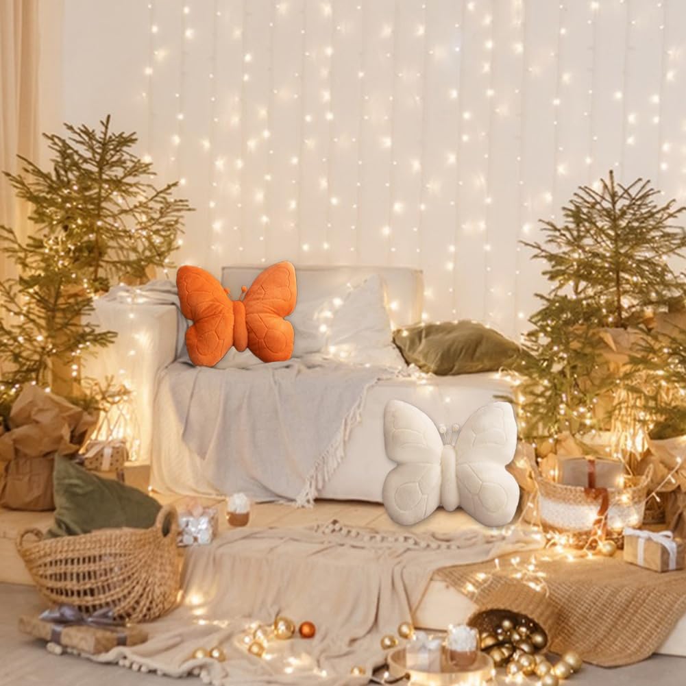 Kawaii Butterfly Shaped Throw Pillow 18in Soft Hugging Plush Pillow Butterfly Stuffed Animal Stuff Aesthetics Decor for Bedroom Living Room Sofa Couch