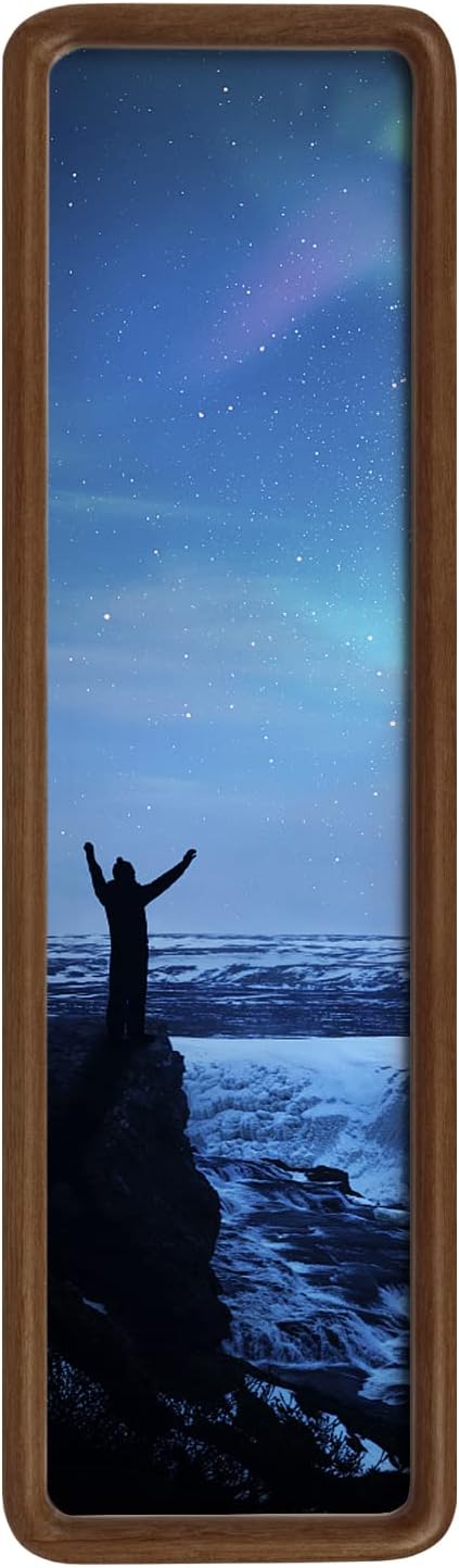 Hans 4""x16"" Collage Picture Frame with Single Mat, 1.5x2.5 Collage Matted Frame - Wall Mounting Horizontal or Vertical Display(8 Openings), Walnut