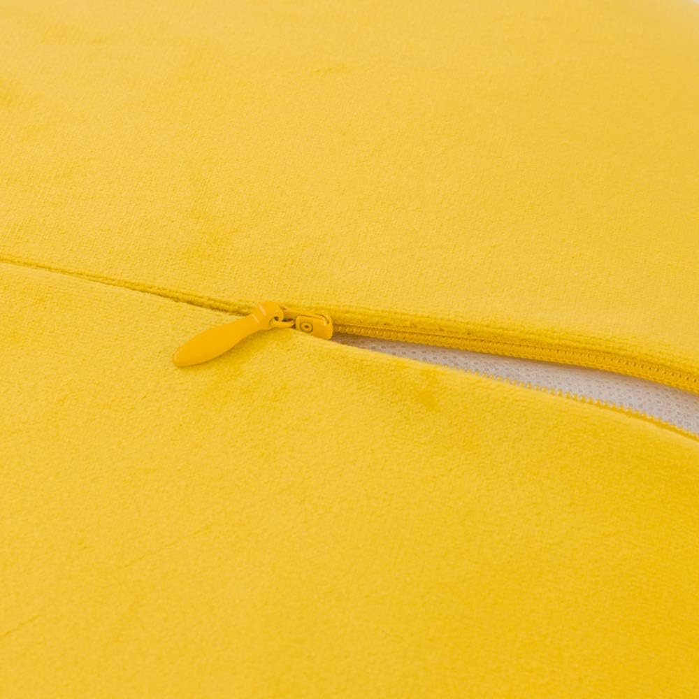 Decorative Throw Pillow 3D Flower Round Pillow Accent Handmade Cushion with Insert for Couch Bed Home Decor 14 inch Yellow