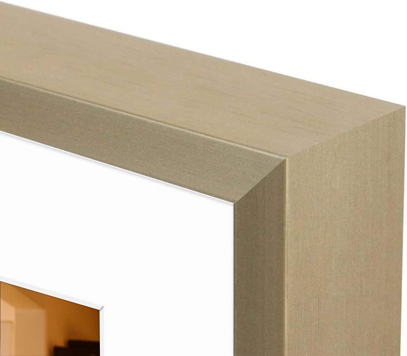 Frametory - 8x10 Aluminum Collage Picture Frame - Display 4x6 Pictures with 2 Openings Mat - Real Glass Front - with Easel Stand for Horizontal/Vertical Wall Mount - Gold 1 Pack