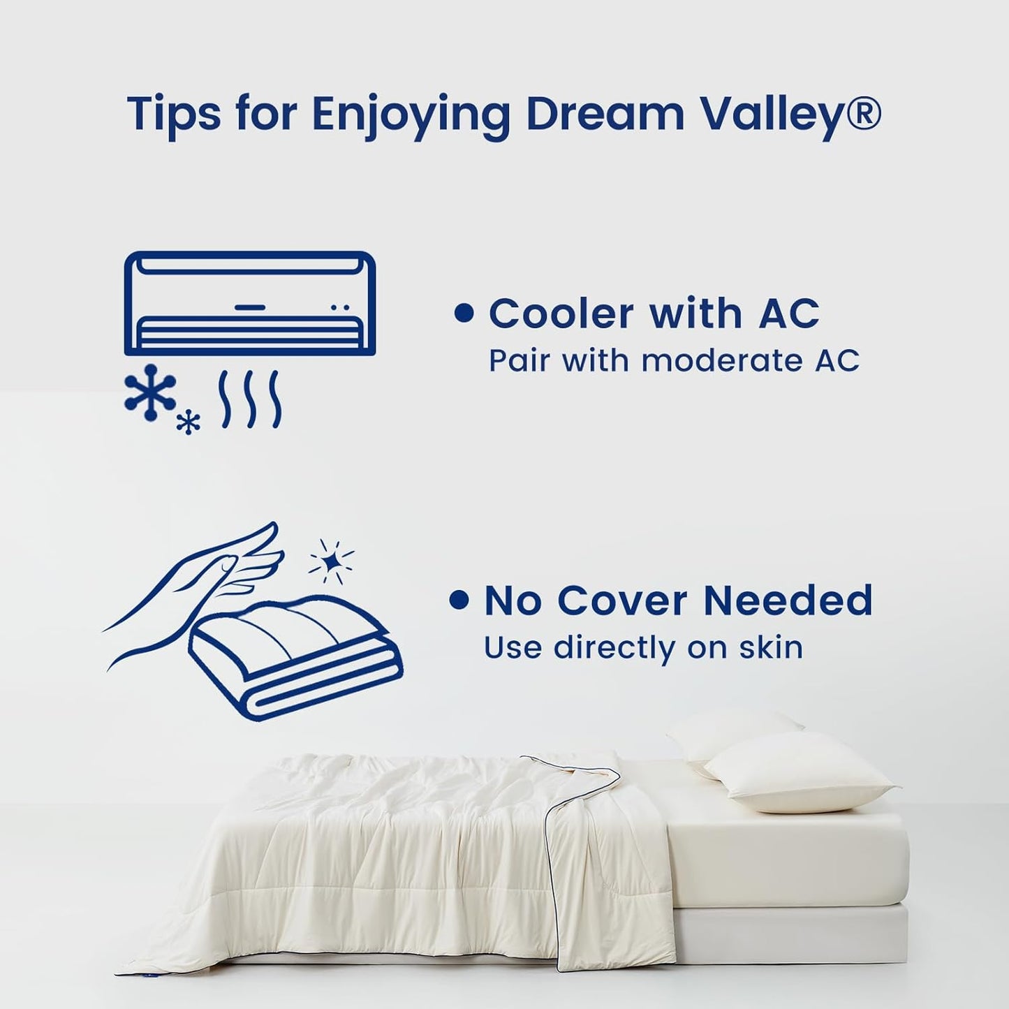 Dream Valley®Outlast®Deepsleep Cooling Comforter, King Size, NASA-Grade Space Technology Cooling Blanket for Hot Sleepers Night Sweats, Q-Max > 0.45 Aerocool™Breathable, Ivory, 106"x90"