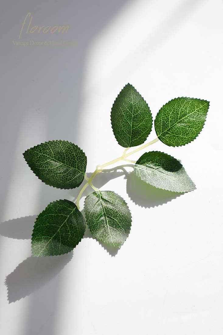 Floroom Artificial Green Leaves 70pcs Bulk Faux Silk Greenery Fake Rose Flower Leaves for DIY Wedding Bouquets Home Decorations