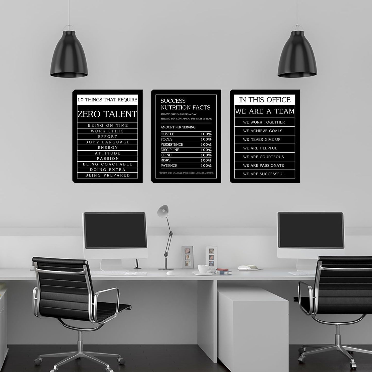 Inspirational Motivational Wall Art - Positive Affirmations for Office, Bedroom & Living Room - Framed Artwork (36'Wx16'H)