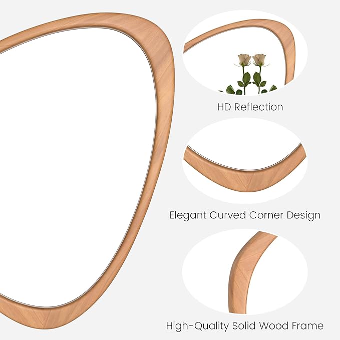 WallBeyond Asymmetrical Mirror, Irregular Wall Mirror for Bathroom, Wall Mirrors Decorative for Bedroom Living Room Entryway Hall, Unique Wall Mirror 25" x 20"