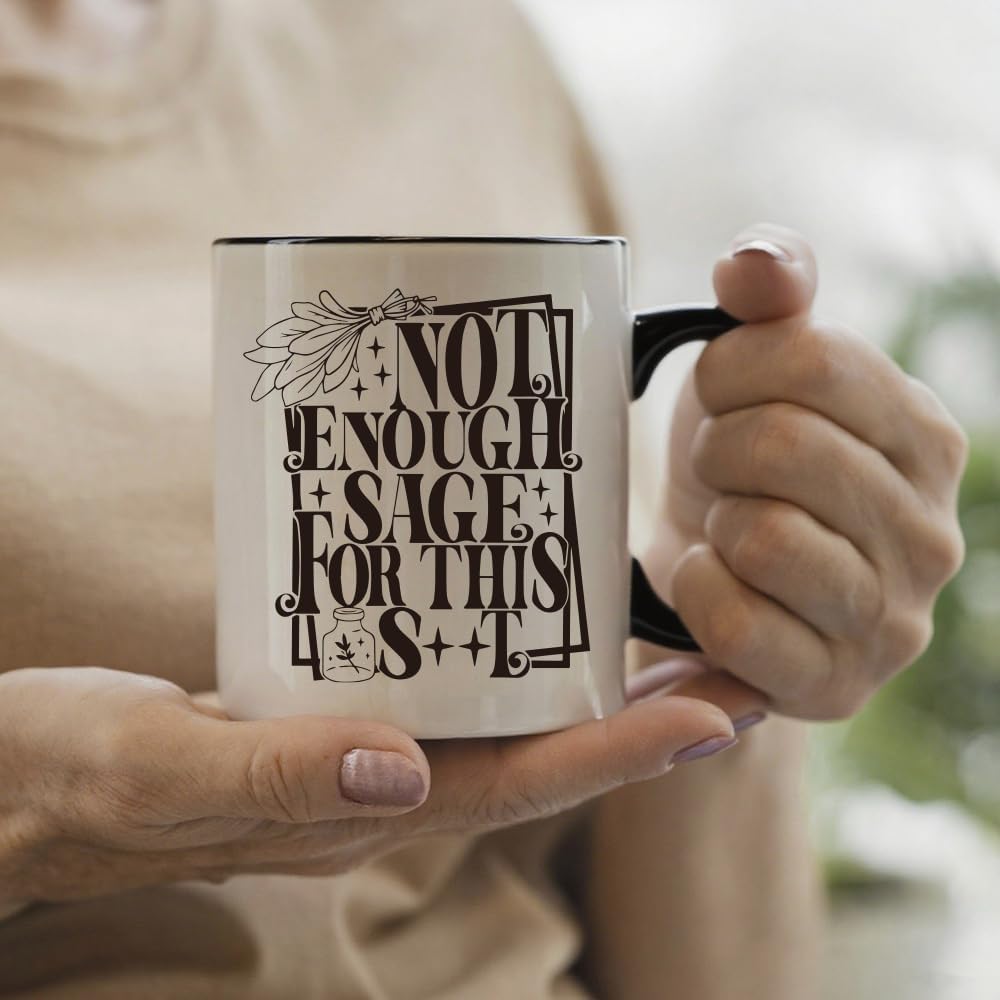 Funny Tarot card Coffee Tea Mug for Women Men - Not Enough Sage, Witchy Witch Witchcraft Birthday Presents for Friends Coworker Boss 11oz