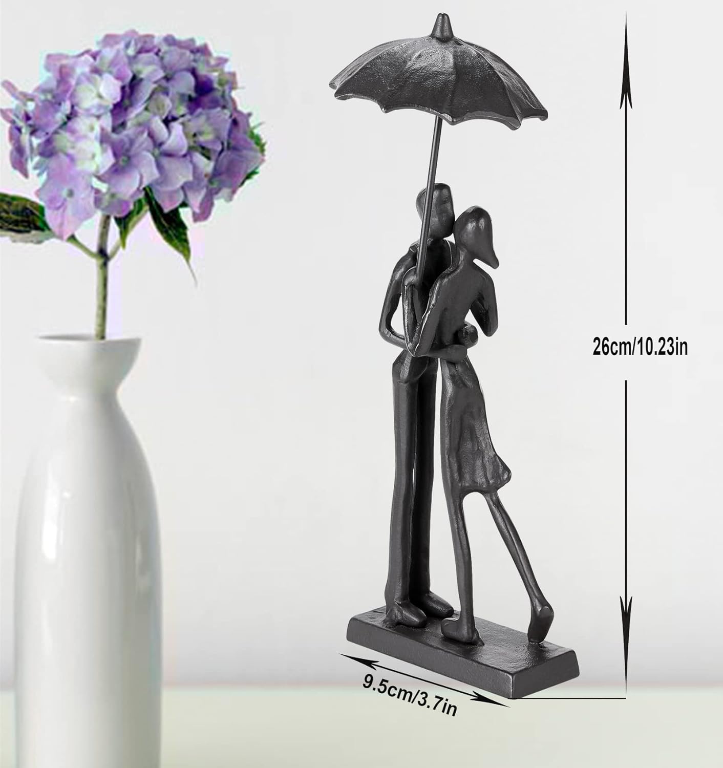 Handcrafted Iron Sculpture - Metal Ornament Couple Figurine Romantic Art Iron Statue,Abstract Modern Accents,Figurines Home Decor