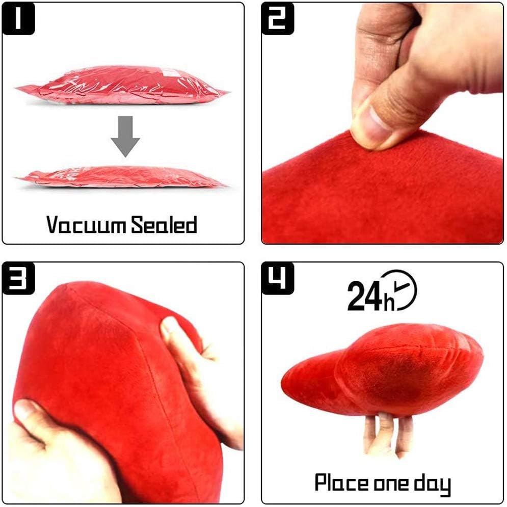 Cute Plush Red Heart Pillow Cushion Toy Throw Pillows Gift for Friends/Children/Girls/Dogs on Valentine's Day Fit for Living/Bed/Dining/Sofa/Cars, 11.8 X 11 Inch (Red)