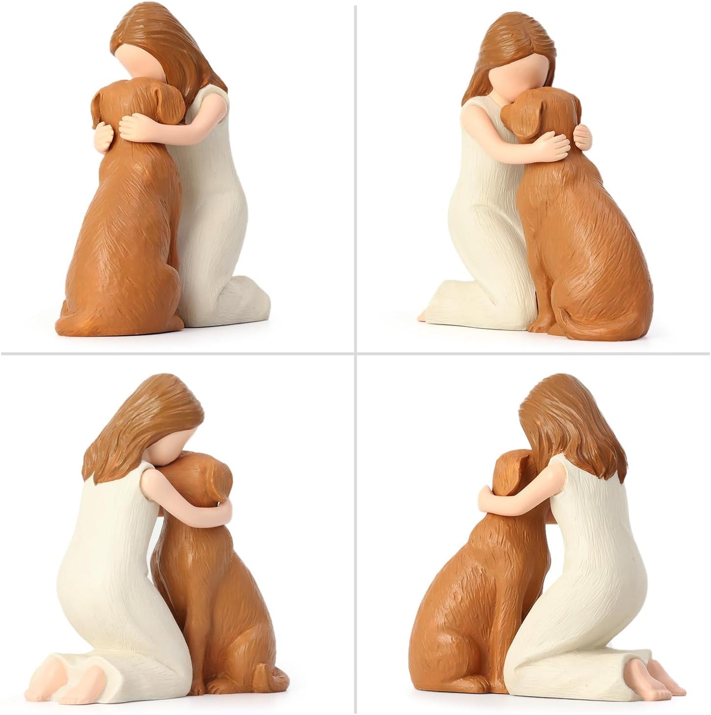 Love My Dog Figurines Statues, Dog Angel Friendship Remembrance Gifts, Sculpted Hand-Painted Figures for Dog Lovers
