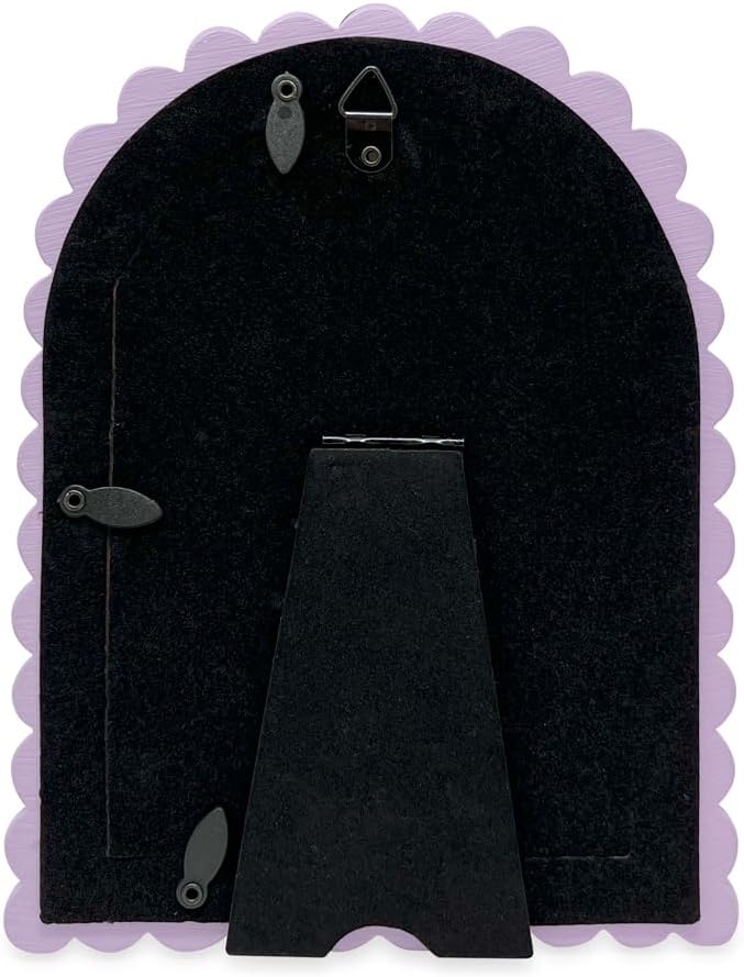 Isaac Jacobs 4x6 Matte Lavender Double Bauble Arch Photo Frame with Black Fabric Easel, Tabletop, Wall-Mountable, Shelf and Desk, Decorative Art Design, Home Décor (4x6, Matte Lavender)