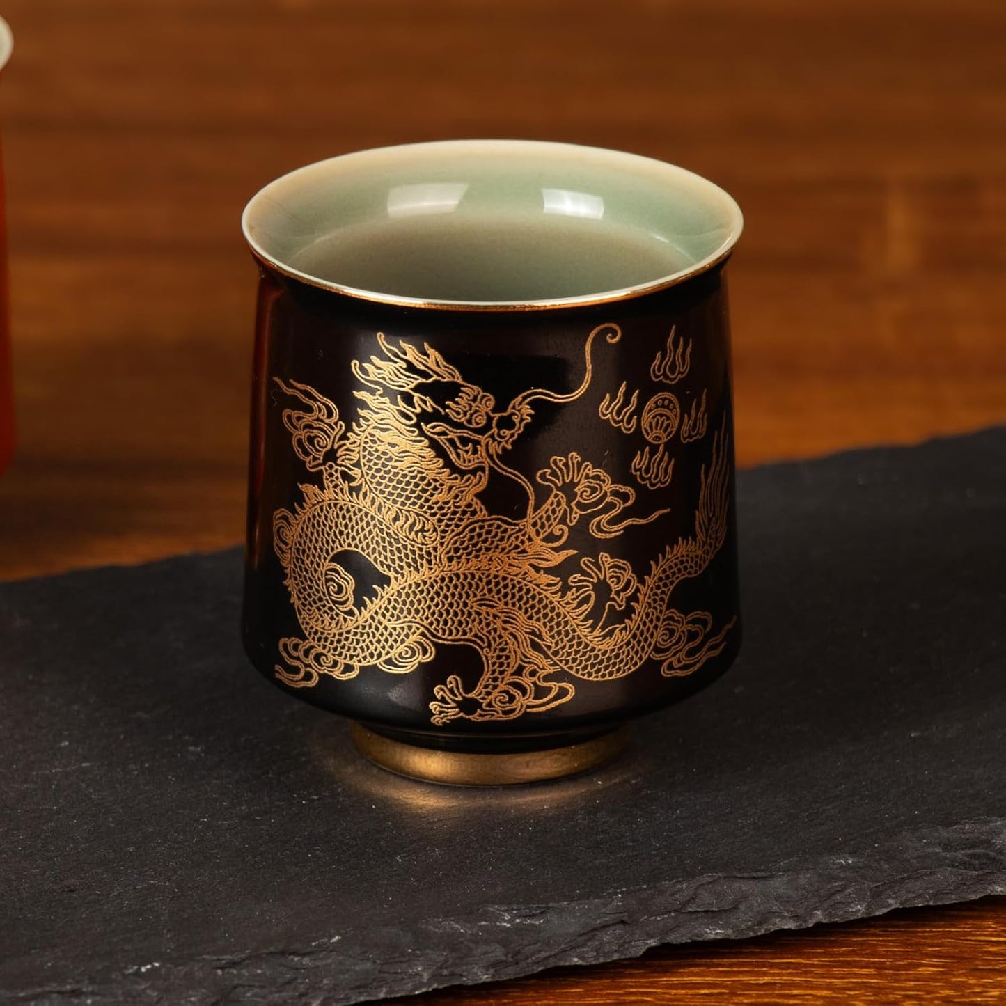 KAMMAK Ceramic Tea Cups Small, Cute Vintage Coffee Cup Set of 2, Porcelain Teacups Espresso Mug, 2.6oz Hand Painted Chinese Afternoon Tea Party Mugs, Birthday Gift for Women Men, Spring Beauty