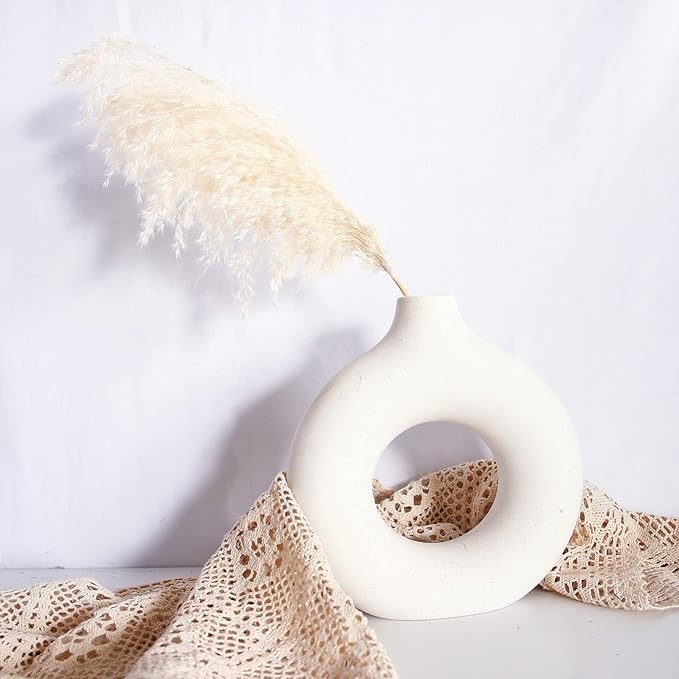 White Pampas Grass for Home Decor - Elegant Boho Decor - Premium Quality Pampas Grass Stems - Perfect for House, Nursery, Western, Wedding, Table, and Bohemian Decor (20PCS)