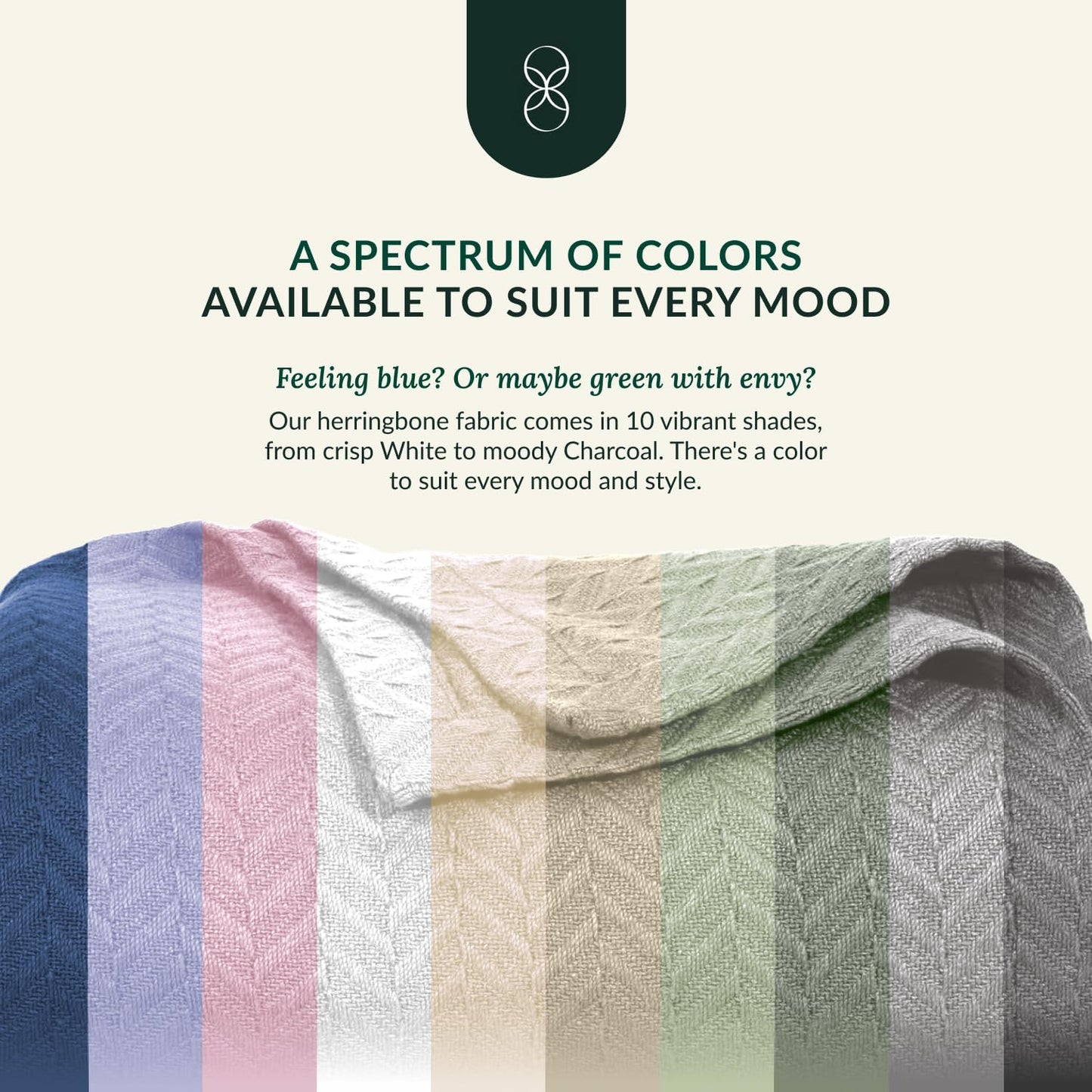 Cloud Scape Linen 100% Cotton Blanket King Size for Bed – Lightweight All Season Blanket, Herringbone Weave, for Women, Mom, Men, fits California King, 92x108, Beige Fog