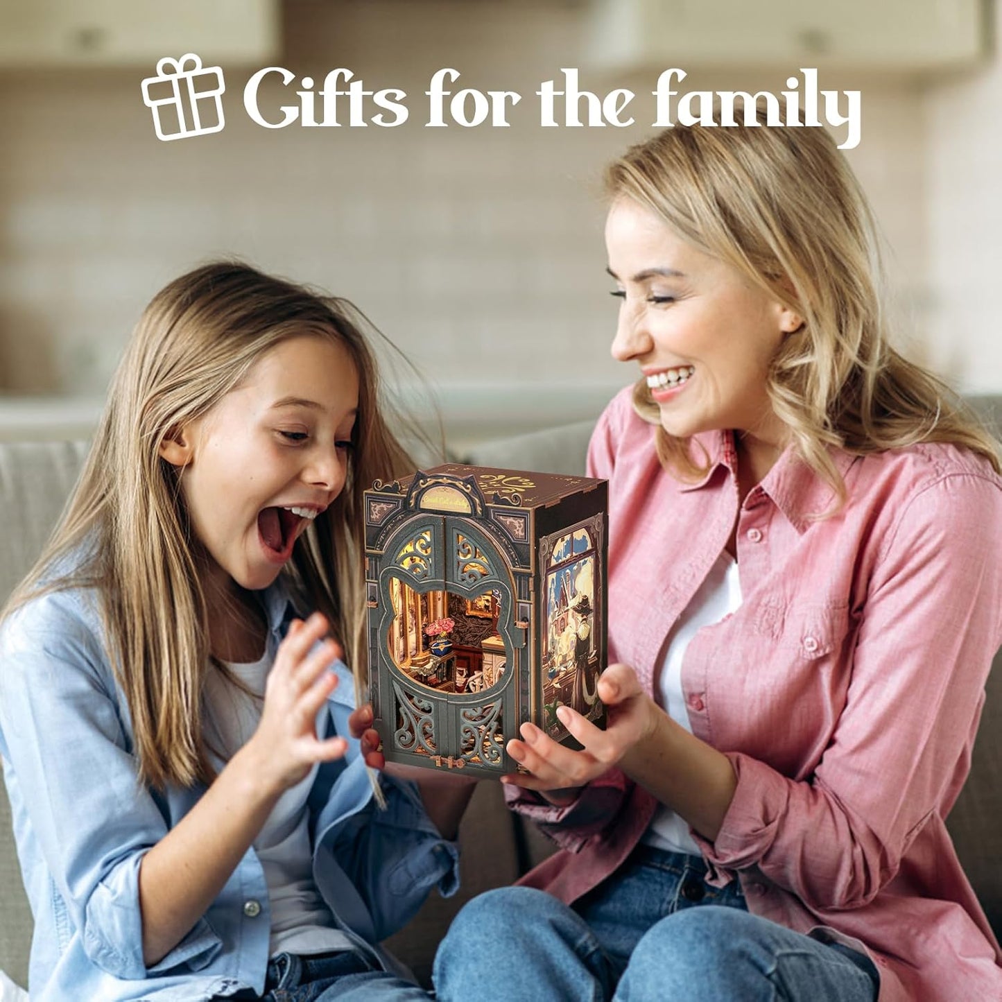 Cutefun Book Nook Kit - DIY Miniature House Kit for Bookshelf Decor, Book Nook Kits for Adults & Beginners, 3D Wooden Puzzle Dollhouse, Ideal Gift for Family and Friends (Count Cat's Study)