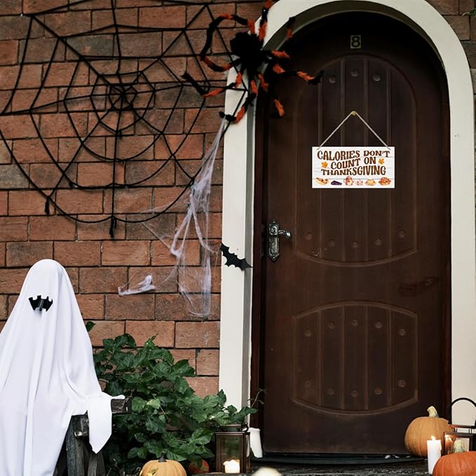 Thanksgiving Decor, Decorative Wood Hanging Wood Plaque, Thanksgiving Wall Decor Art, Thanksgiving Party Decorations, Fall Decorations for Home, Calories Don't Count On Thanksgiving