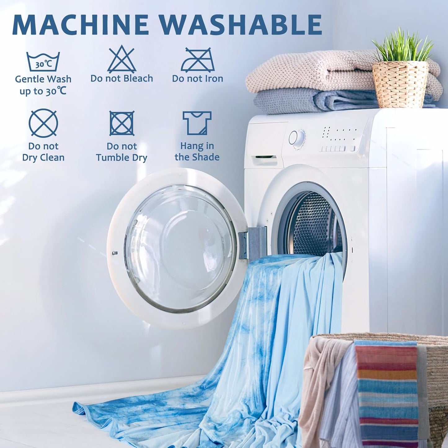 Marchpower Cooling Blanket for Hot Sleepers King Size, Double Sided Arc-Chill Cooling Fabric Q-Max>0.5, Cooling Blanekt for Hot Flashes and Night Sweats, Cool Blanekt Cold Blanket for Summer Blue