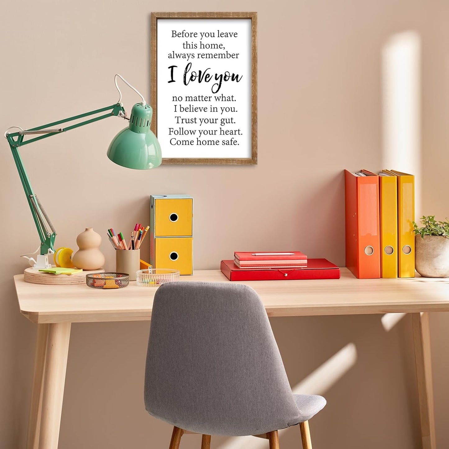 Before You Leave This Home Sign Wall Art Decor 16x11 Inch Rustic Farmhouse Living Room I Love You Inspirational Family Wood Framed Sign Entryway Motivationa And Romantic Wall Hang (Wood)