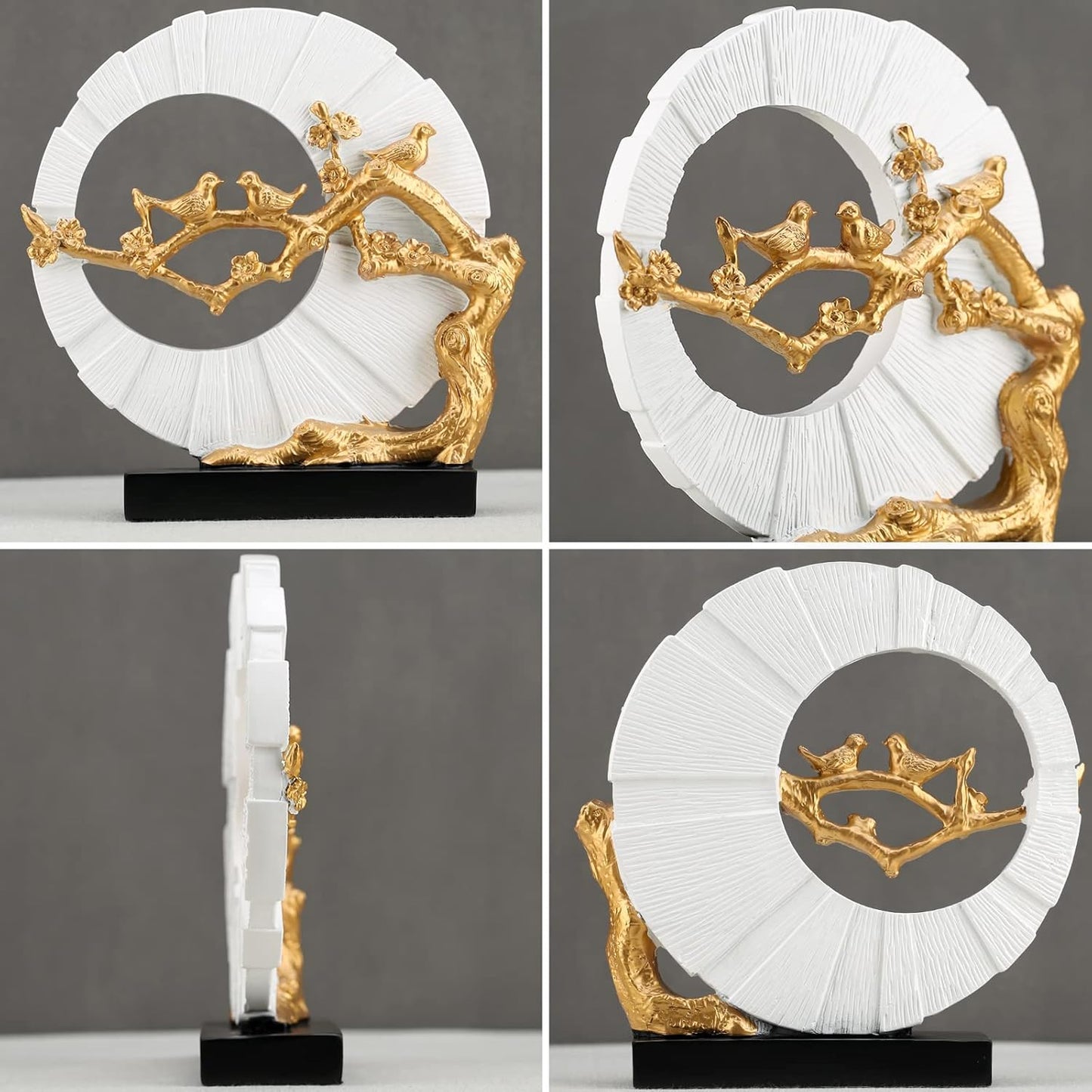 DOVDOV Gold Bird Statue Decor, Gold and White Home Decor, Bird Sculpture Home Decor for Bookshelf Office Shelf on Coffee Table TV Cabinet entryway entryway Decor.
