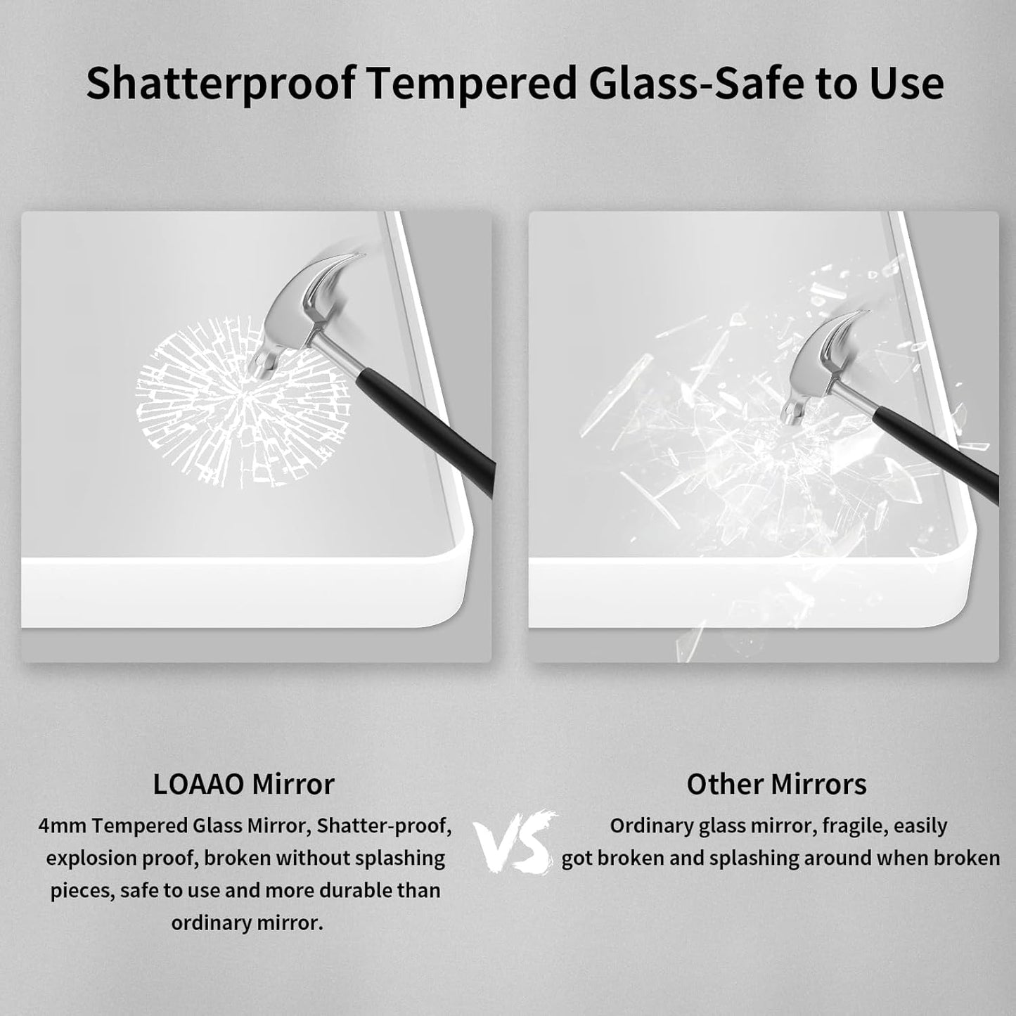 LOAAO 72x32 Inch White Metal Framed Bathroom Mirror for Wall, White Bathroom Vanity Mirror Farmhouse, Large Rounded Rectangle Mirror, Anti-Rust, Tempered Glass, Hangs Horizontally or Vertically