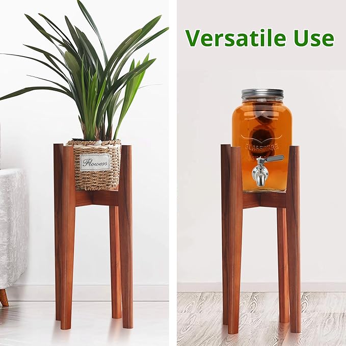24" Tall Plant Stand ,Wooden Tall Plant Stands Indoor, Mid Century Plant Corner Flower Holder Outtdoor Suitable for Plant Pots & Water Dispenser Under 10" (Pot & Plant Not Included)