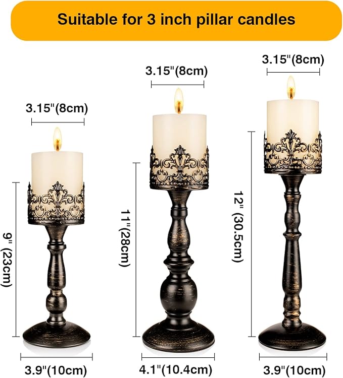 Vintage Candle Holder for Table Centerpiece Gothic Candle Stand Set