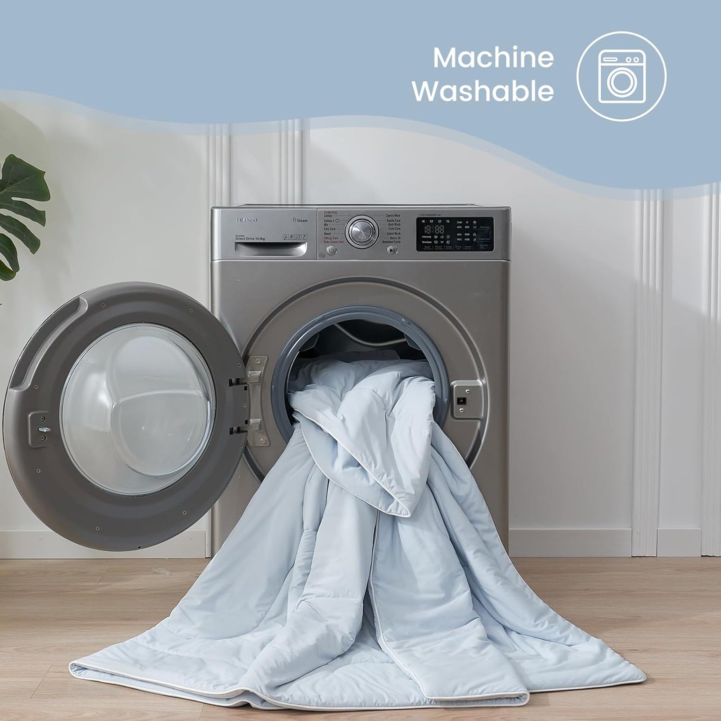 Cozy Bliss Viscose Cooling Comforter Twin Size, Reversible Cooling Blanket for Hot Sleepers and Night Sweats, Q-Max 0.4 Breathable Summer Comforter Quilt, Lightweight Soft Silky Smooth, Cool Blue