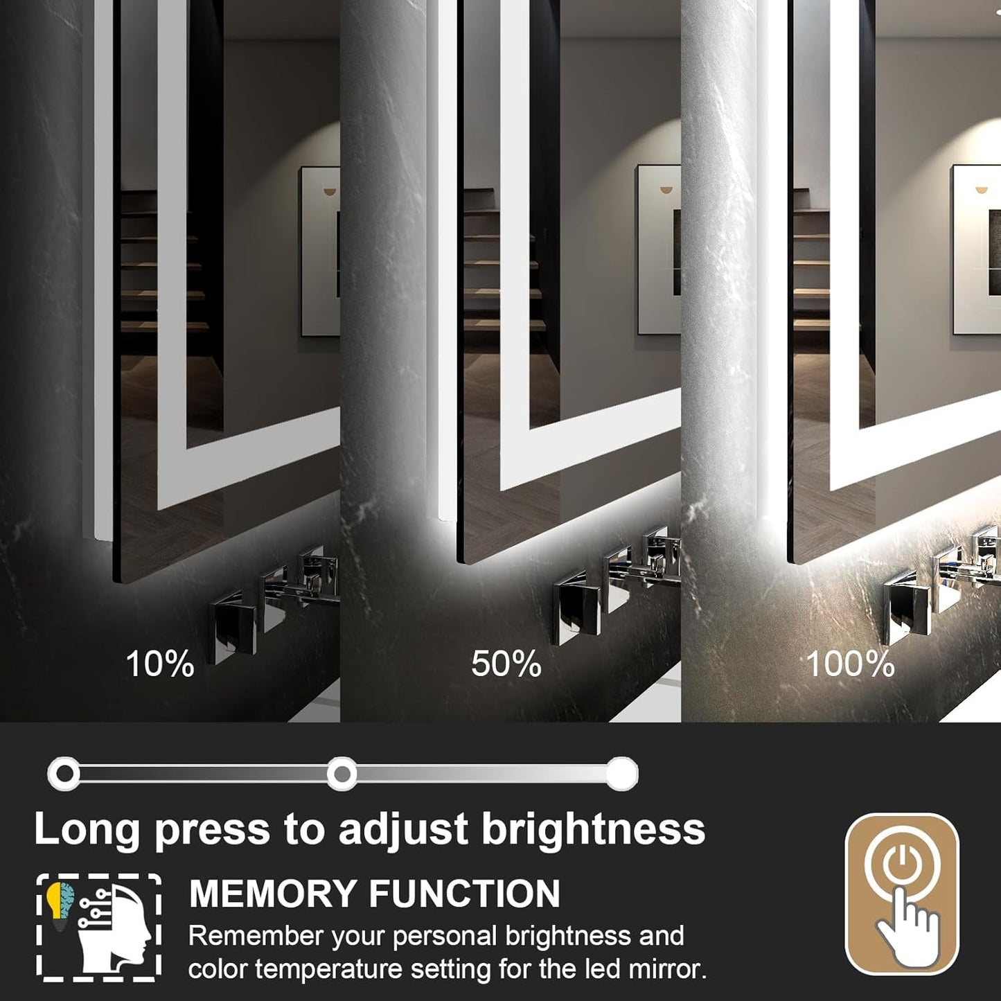 LED Mirror for Bathroom 30x36 Lighted Bathroom Vanity Mirrors with Lights, Brighter Frontlit and Backlit Anti-Fog Mirror, Tempered Glass, Dimmable 3 Colors Light Modes, Memory Function