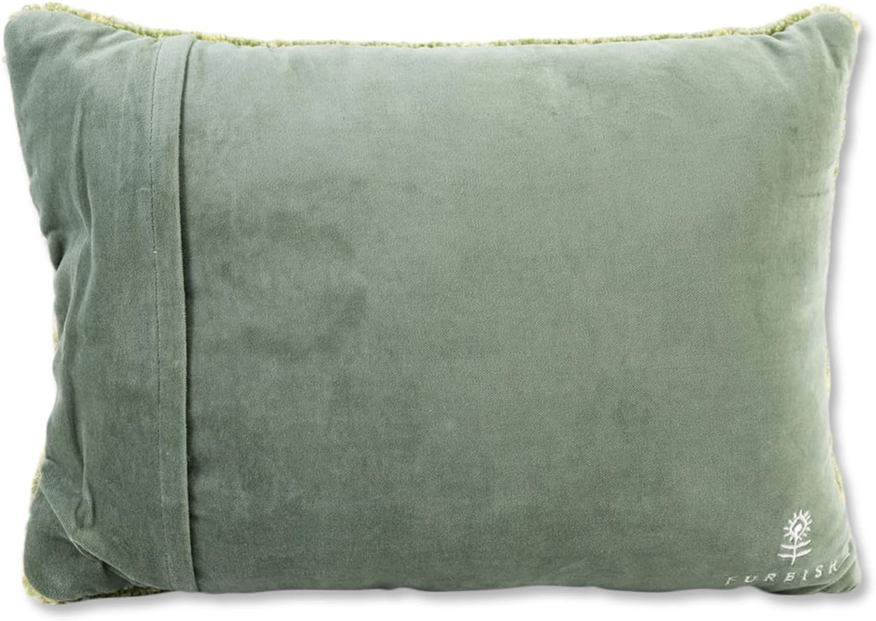 FURBISH Hook Decorative Throw Pillow - Vibes - 12"x 16" - Small Embroidered Designer Pillow for Living Room, Couch, Sofa, Chair & Bed - Eclectic Home Decor