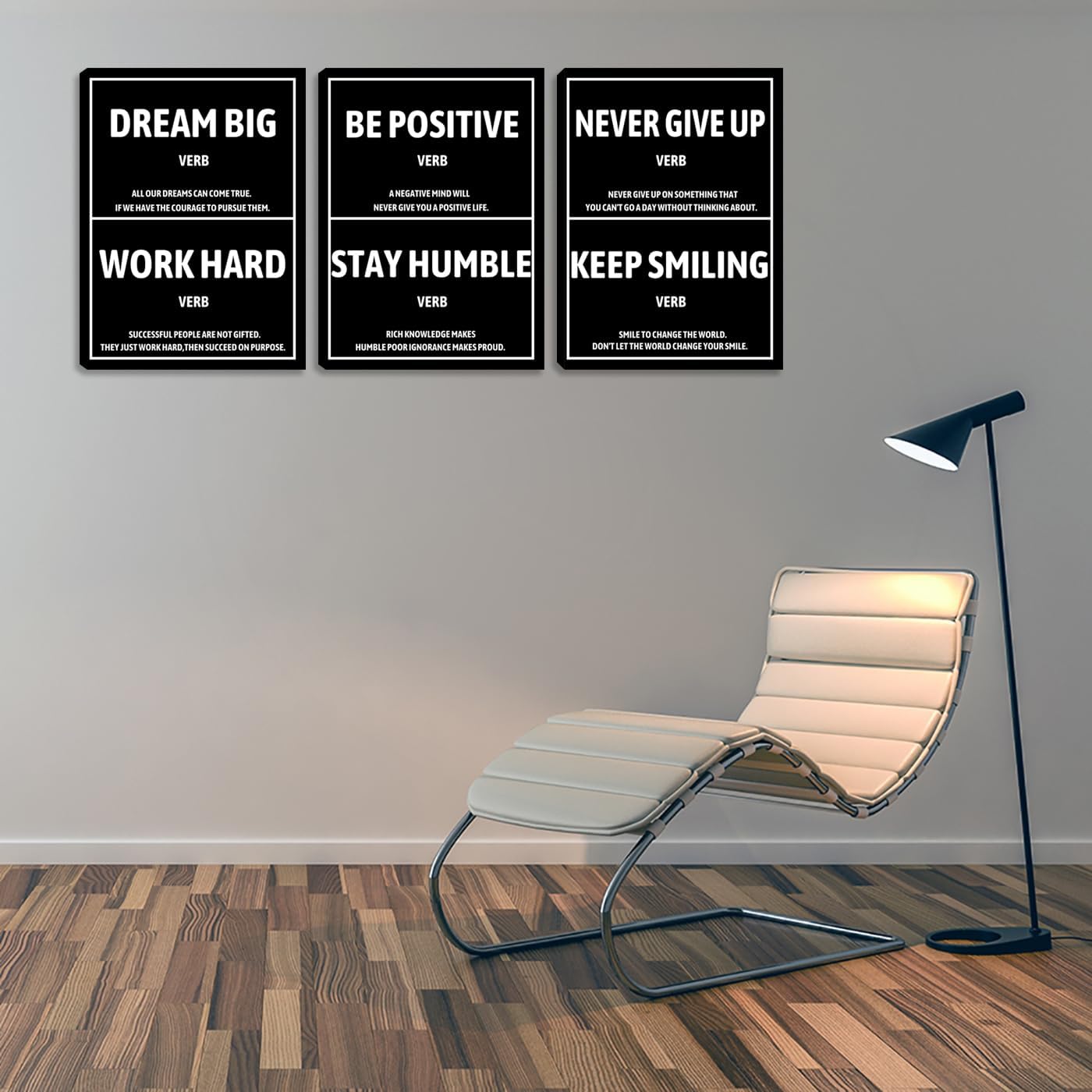Large Canvas Wall Art Inspirational Positive Wall Art Motivational Black Quotes Poster Prints Pictures Painting for Living Room Bedroom Home Decor Office Framed Artwork Ready to Hang(72" Wx36 H)