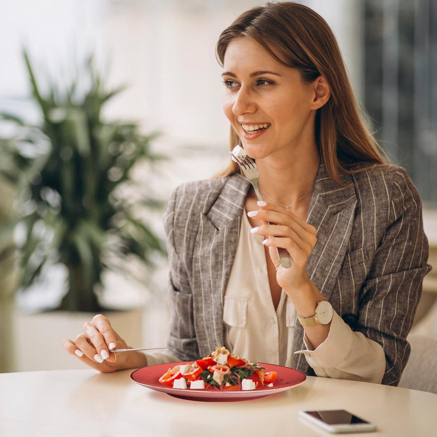 Dinner Plates 11 Inch Set of 6 - Microwave, Oven, Dishwasher Safe, Scratch-Resistant, Porcelain Dishes for Steak, Pizza, Home & Restaurant, Party, Giftable - Vivid Assorted Colors