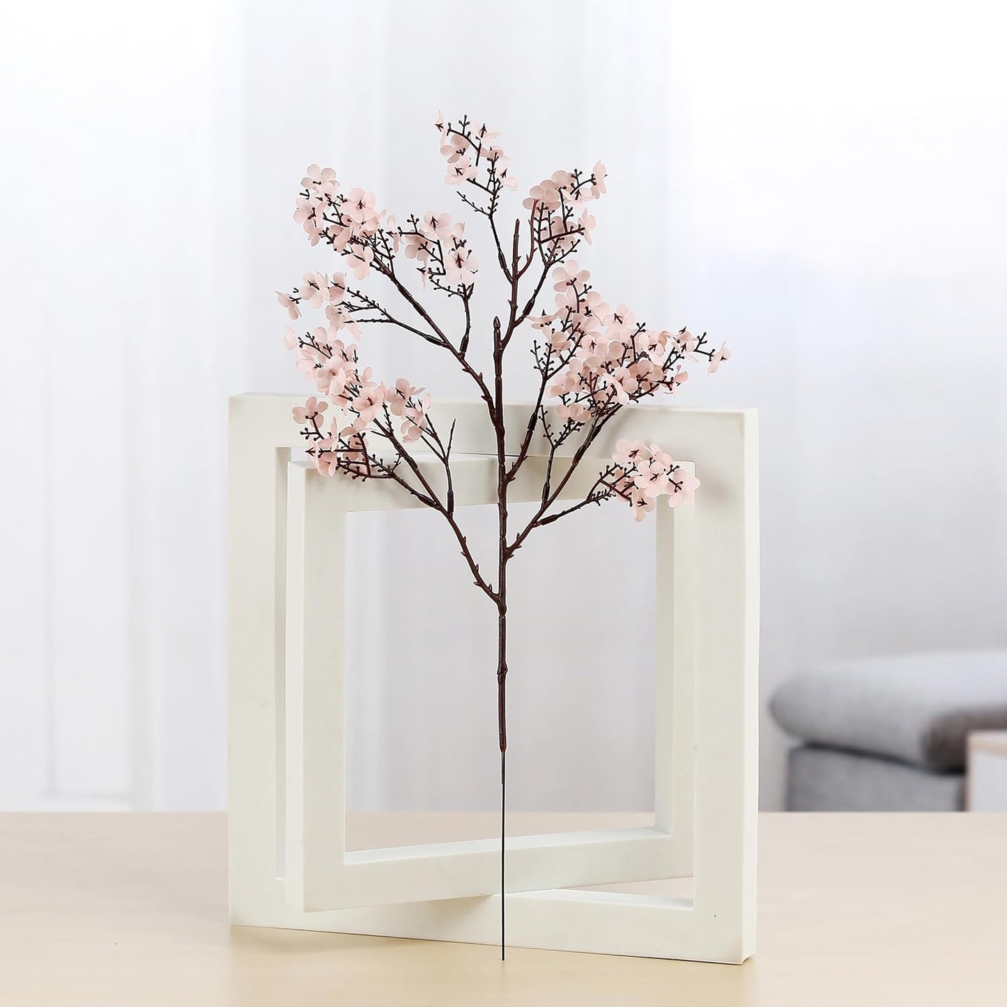 JAKY-Global Babys Breath Fabric Cloth Artificial Flowers 6 Bundle European Fake Silk Plants Decor Wedding Party Decoration Bouquets Real Touch DIY Home Garden (Autumn Pink-6pcs)