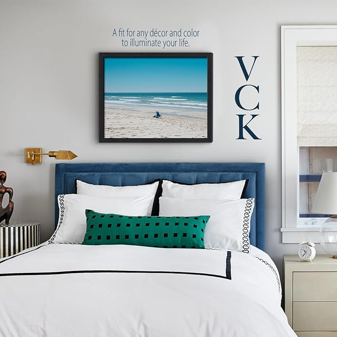 VCK 22x28 Poster Frame Black Oak - 3 Pack, Exclusive Natural Textured Solid Wood Picture Frame, Horizontal and Vertical Formats for Wall with Included Hanging Hardware