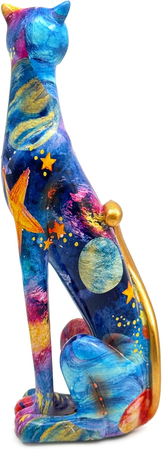 Colorful Leopard Statue Art Figurine Sculpture Collectible Gifts for Leopard Lover Office Home Decor Desk Accessories Decoration Garden Figurines Outdoor Decor (Color F)