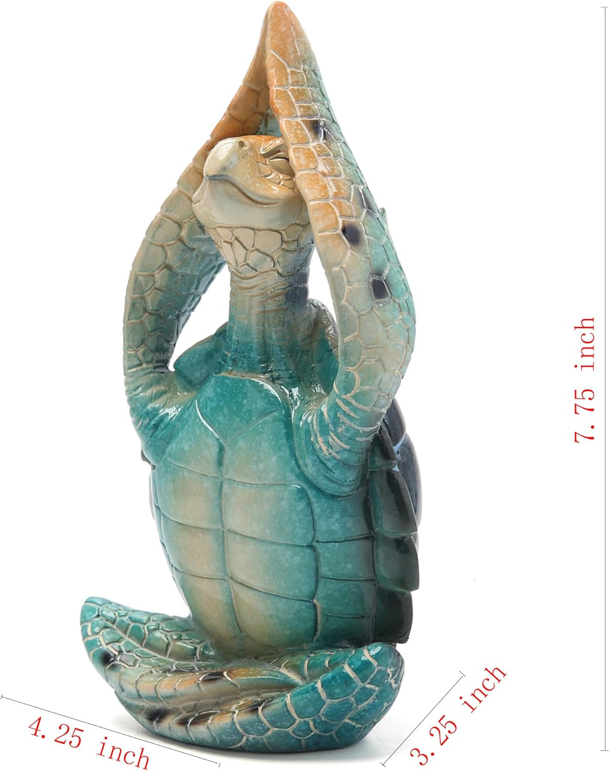 Hodao Sea Turtle Meditation Yoga Decor, Garden Figurines Sea Turtle Meditating Coastal Beach Decoration, Zen Yoga Resin Statues for Home Office Table Shelf Decorations