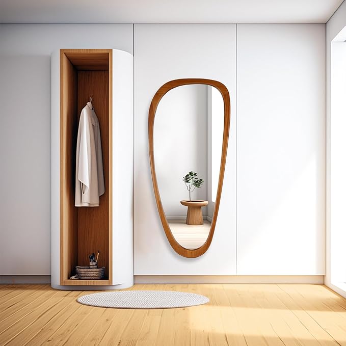 WallBeyond Asymmetrical Mirror, Irregular Mirror Full Length, Boho Wall Mirrors Decorative for Bedroom Living Room Entryway Hall, Mid Century Modern Decor 48" H x 22" W