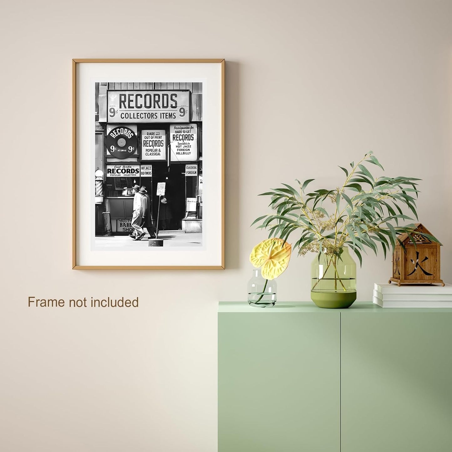 Fashion Black And White Photography Wall Art Vintage Preppy Record Shop Poster Retro Trendy Music Art Aesthetic Canvas Prints for Music Lovers Gifts 24x36in Unframed