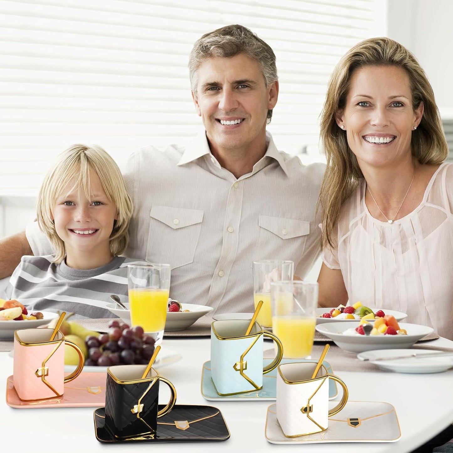 Handbag Coffee Mug Set of 4, Handbag Coffee Mug, Purse Coffee Ceramic Mug Set 10 Oz/ 310 ml Cute Creative Design Travel Tea Cup for Women Men Father's Day Thanksgiving Christmas Gifts