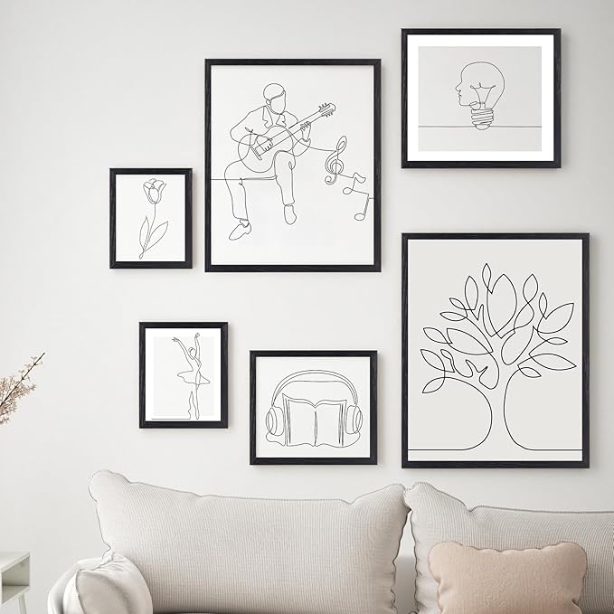 16x16 Black Picture Frames for Wall - Minimalist 16x16 Oak Wood Frames, 16"x16" Picture Frame Wood, Natural Solid Wooden Picture Frames for Wall Art Photo and Prints (1 Pack, Black)