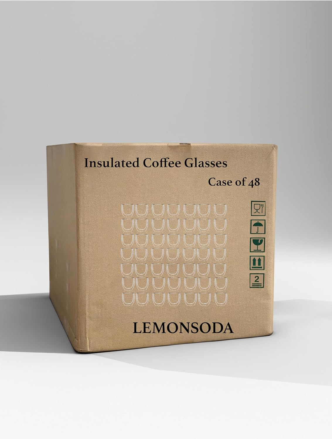 LEMONSODA Insulated Glasses Double Walled (8.5 oz, 12 oz) (8.5oz, Set of 48)(2045)