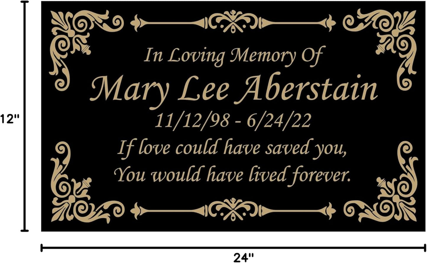 Beautifully Engraved Plaque, Plate, Name Plate in Black and Gold - 4.5" x 2.5" and More Sizes