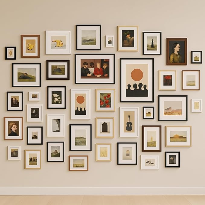 4x4 Oak Wood Picture Frame - 4"x4" Photo Frame, 4x4 Picture Frame Wood, Natural Solid Wooden Picture Frames for Wall Art Photo and Prints(3 Pack, Walnut)