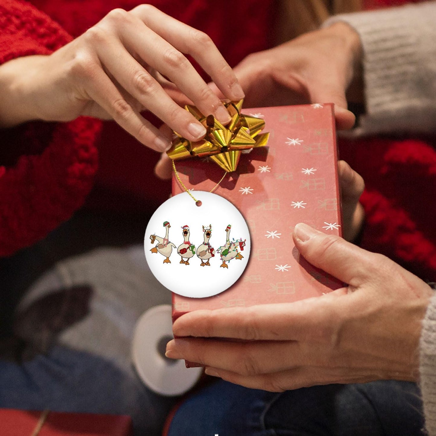 Goose Christmas Tree Ornament, Decorative Hanging Decor and Gift