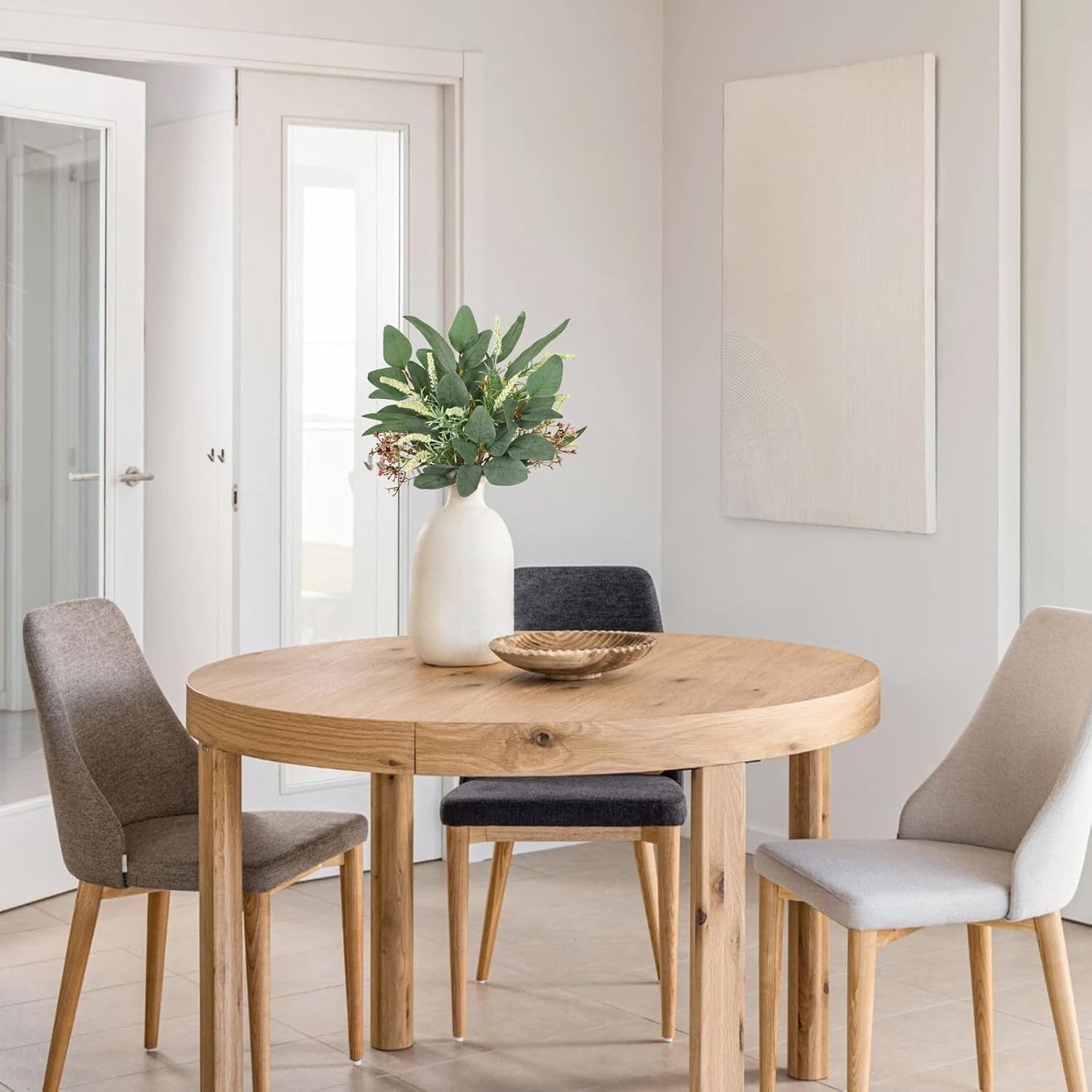 Fake Eucalyptus Bouquet Artificial Eucalyptus with Sage Leaves Faux Greenery Bush for Bathroom Kitchen Table Farmhouse Decoration