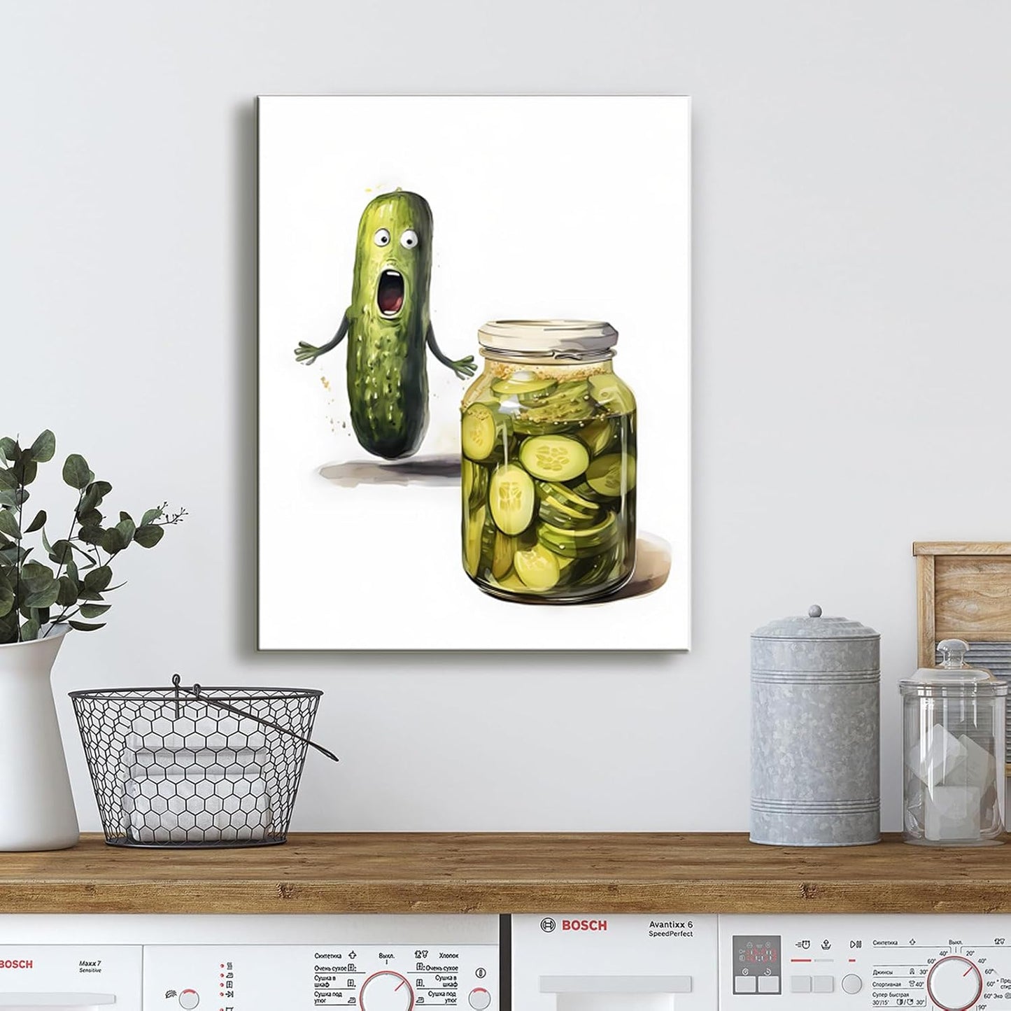 Kitchen Wall Decor funny Canvas Wall Art Vintage Painting Picture for Modern Home Dining Room Contemporary Artwork Decoration Kitchen Canvas Wall Art for Dining Room Decorative A-382