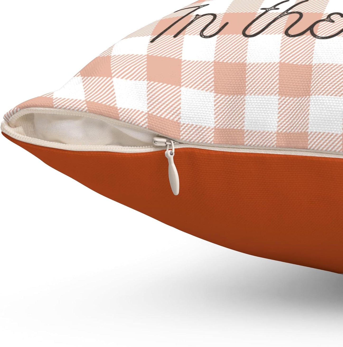 Cutest Pumpkin in The Patch Fall Throw Pillow - Buffalo Plaid Checkered Design with Pumpkin & Bow - Double-Sided Autumn Decor - Halloween Thanksgiving Home Decor